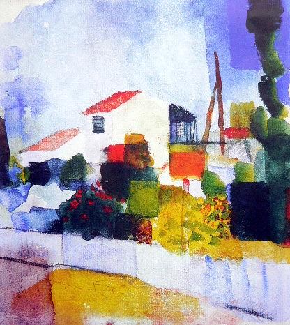 Das helle Haus  by August Macke Oil Painting reproduction