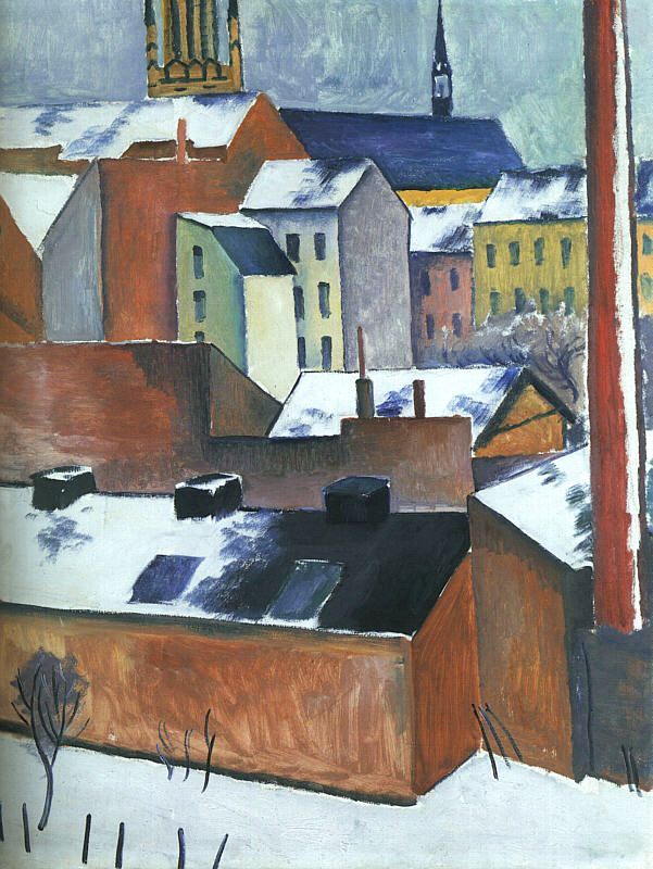  St. Mary's in the Snow (Mariekirsche im Schnee), 1911 by August Macke Oil Painting reproduction
