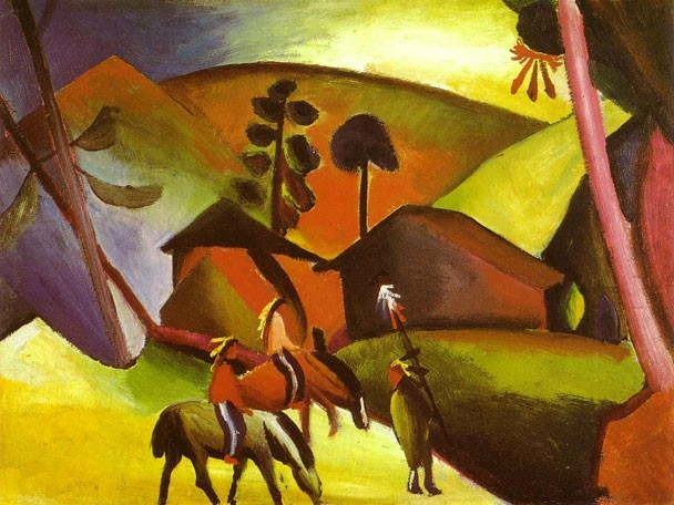 Indians on Horseback by August Macke Oil Painting reproduction