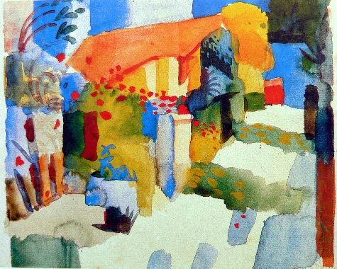 Haus im Garten by August Macke Oil Painting reproduction