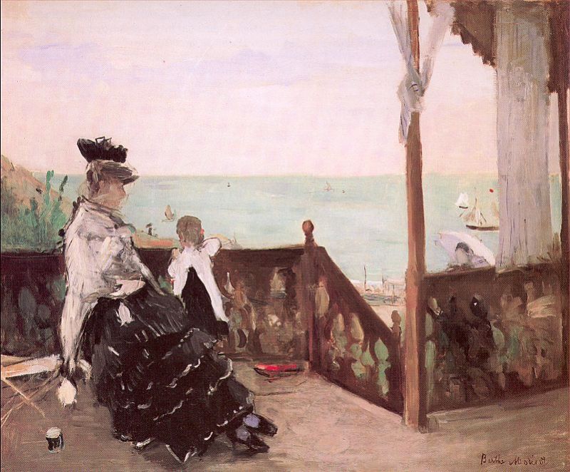 In a Villa at the Seaside  1874 by Berthe Morisot Oil Painting reproduction