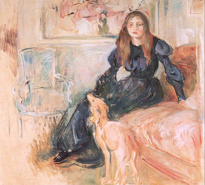 Julie Manet and her Greyhound Laertes  1893 by Berthe Morisot Oil Painting reproduction