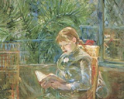 Little Girl Reading   1888  by Berthe Morisot Oil Painting reproduction