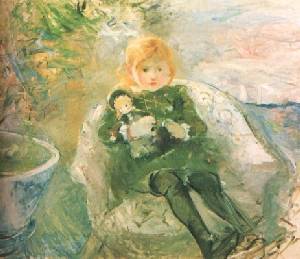 Little Girl with a Doll  1884  by Berthe Morisot Oil Painting reproduction