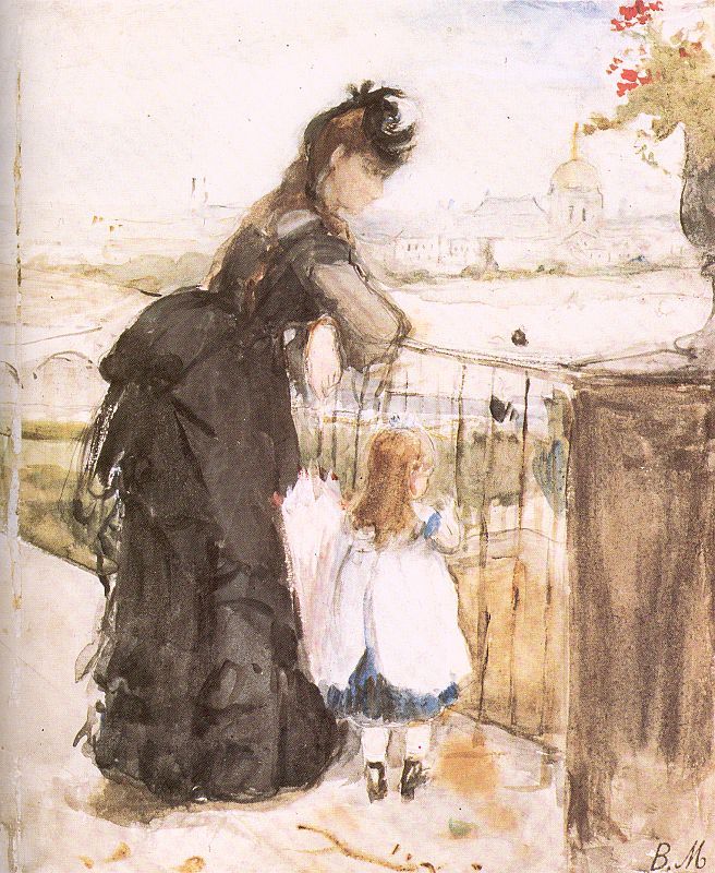 On the Balcony   1872 by Berthe Morisot Oil Painting reproduction