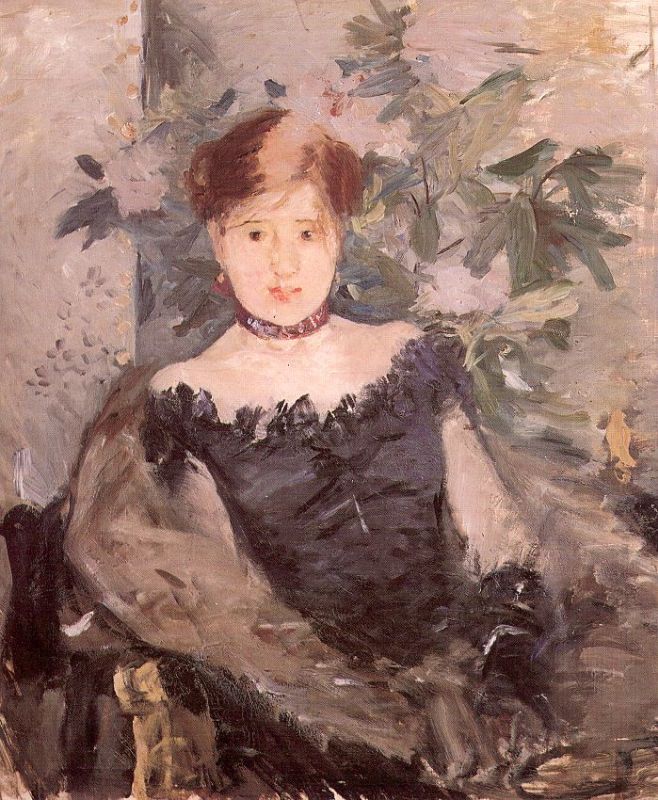 Woman in Black  1878 by Berthe Morisot Oil Painting reproduction