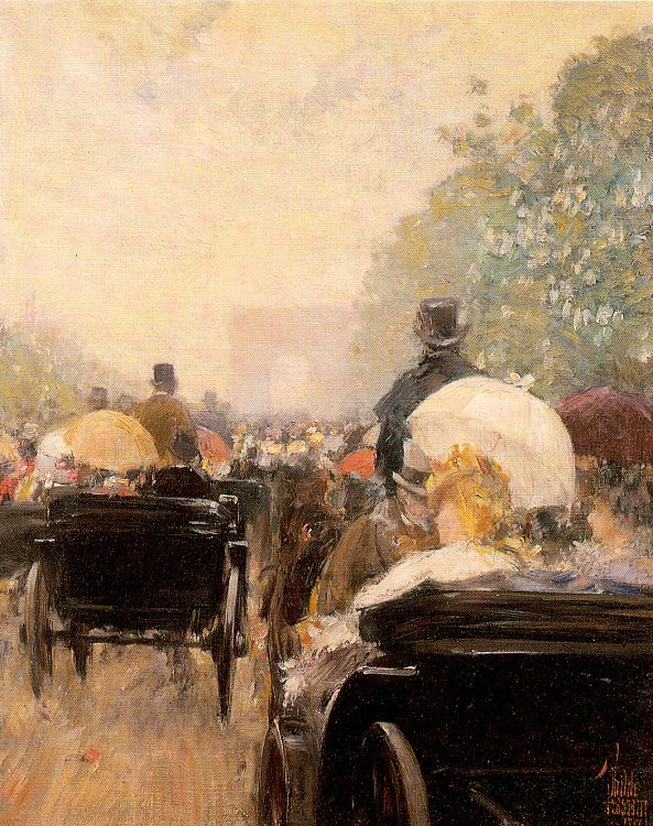 Carriage Parade  1888 by Childe Hassam Oil Painting reproduction