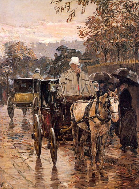 Fiacre, Rue Bonaparte   1888 by Childe Hassam Oil Painting reproduction