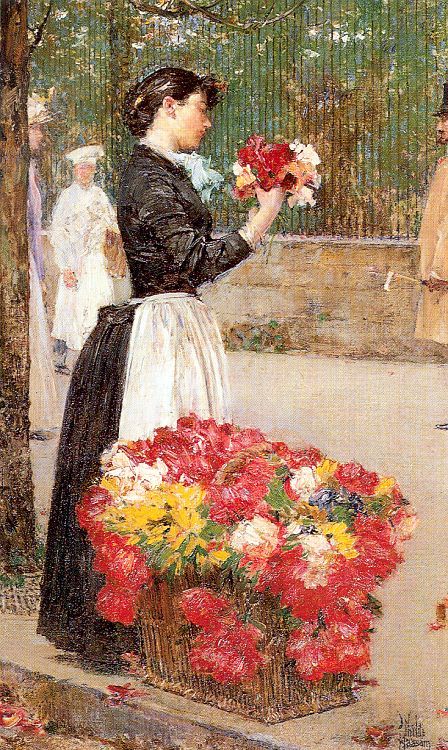 Flower Girl  1888 by Childe Hassam Oil Painting reproduction