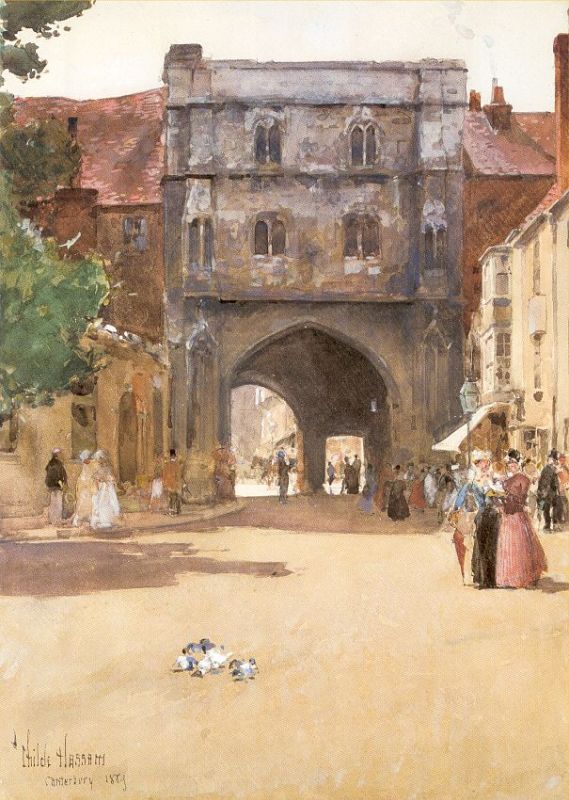 Gateway at Canterbury  1889 by Childe Hassam Oil Painting reproduction