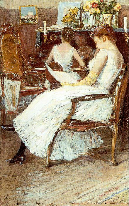 Mrs. Hassam and Her Sister  1889 by Childe Hassam Oil Painting reproduction
