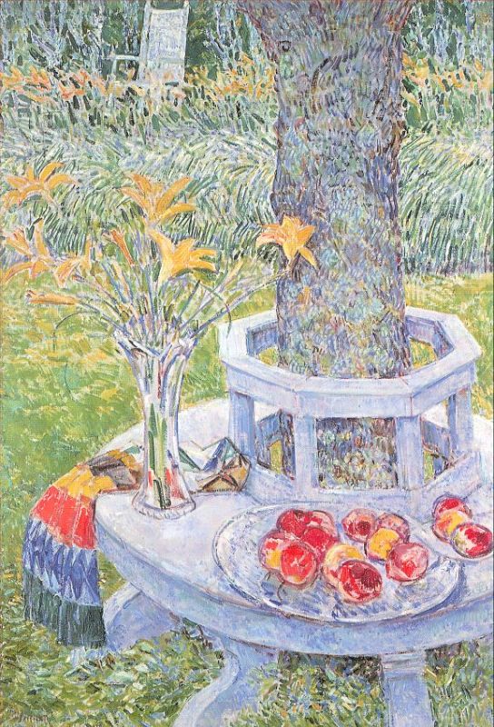 Mrs. Hassam's Garden at East Hampton   1934 by Childe Hassam Oil Painting reproduction