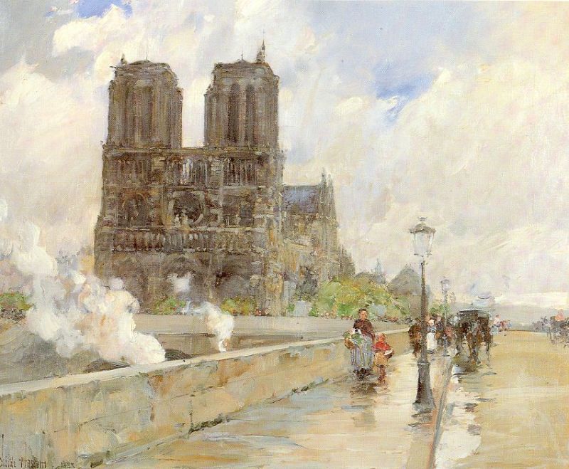 Notre Dame Cathedral, Paris  1888 by Childe Hassam Oil Painting reproduction