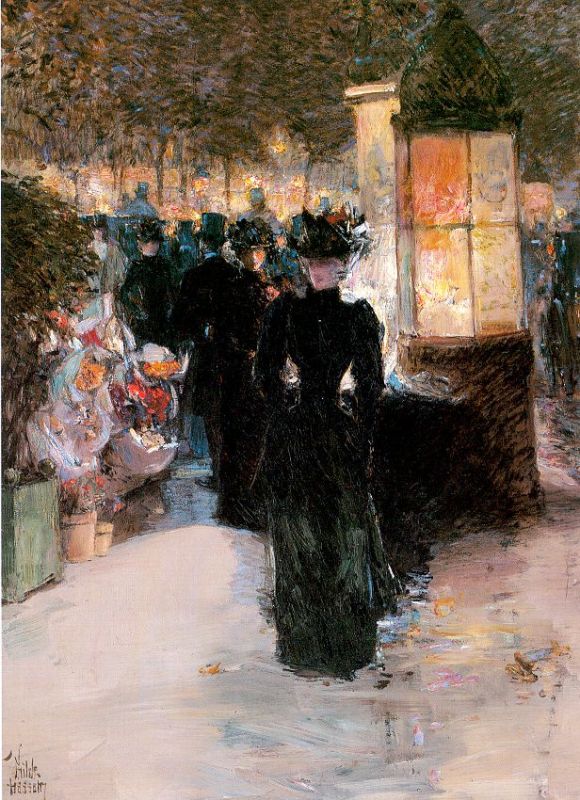 Paris Nocturne   1889 by Childe Hassam Oil Painting reproduction