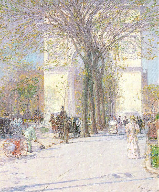 Washington Arch in Spring   1890  by Childe Hassam Oil Painting reproduction