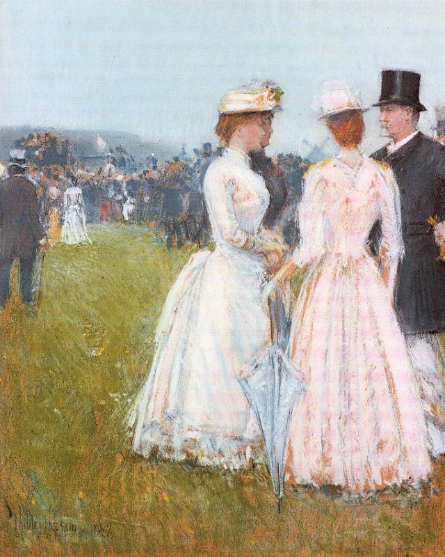 At the Grand Prix in Paris 1887 by Childe Hassam Oil Painting reproduction