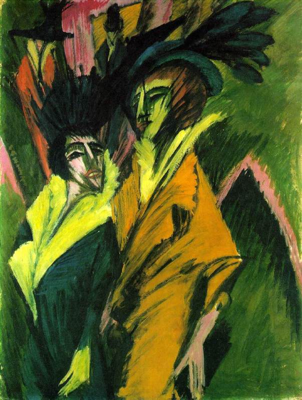 Two Women in the Street  1914  by Ernst Kirchner Oil Painting reproduction