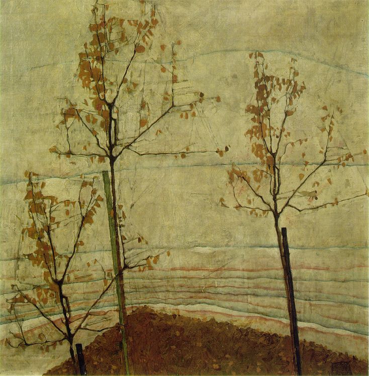 Autumn Trees 1911 by Egon Scheile Oil Painting reproduction