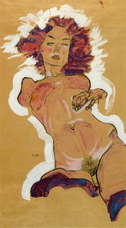 Female Nude 1910 by Egon Scheile Oil Painting reproduction