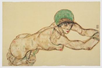 Female Nude to the Right, 1914 by Egon Scheile Oil Painting reproduction