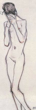 Girl Standing by Egon Scheile Oil Painting reproduction