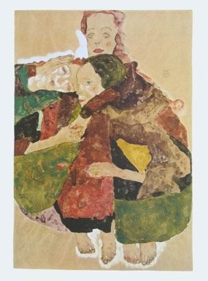Group of Three Girls, 1911 by Egon Scheile Oil Painting reproduction