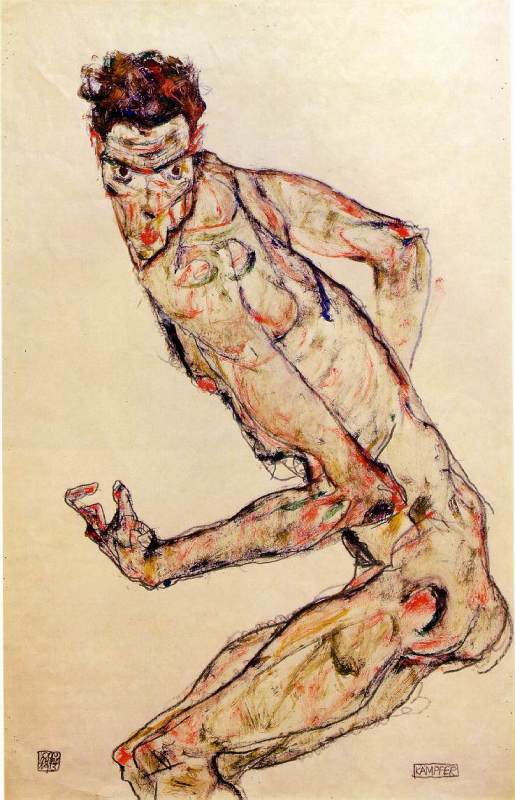 Fighter  1913  by Egon Scheile Oil Painting reproduction