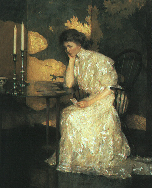 Girl Playing Solitaire, 1909 by Frank Weston Benson Oil Painting reproduction