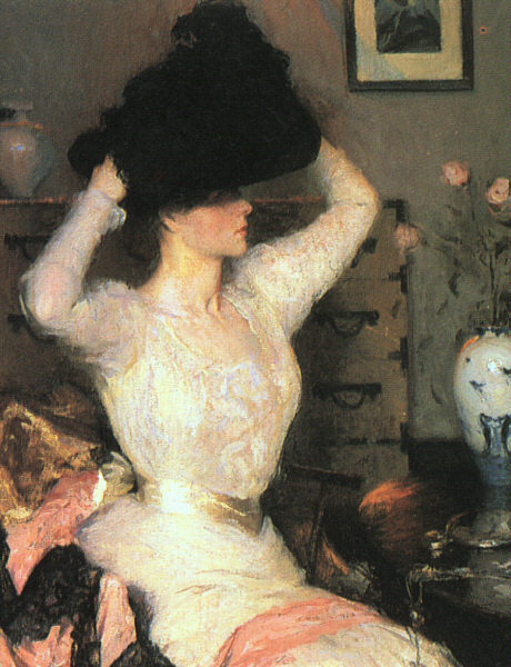 Lady Trying On a Hat, 1904 by Frank Weston Benson Oil Painting reproduction