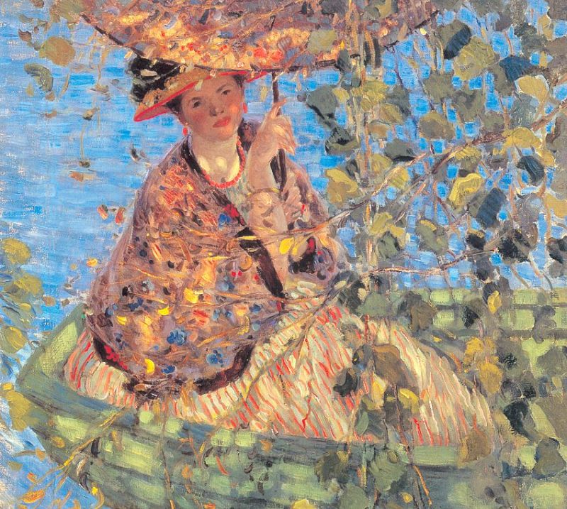 Through the Vines  By 1908   by Frederick Carl Frieseke  Oil Painting reproduction