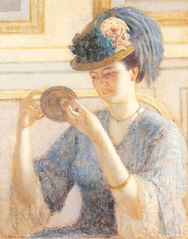 Reflections   By 1908   by Frederick Carl Frieseke  Oil Painting reproduction