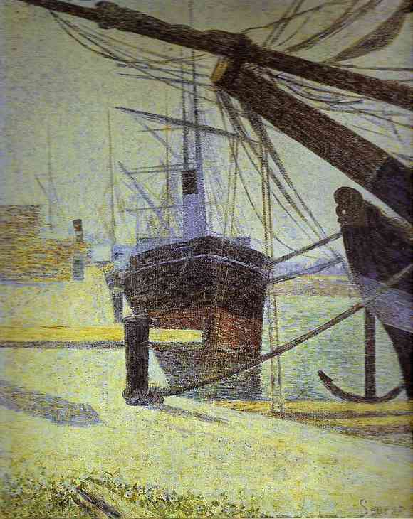 Georges Seurat. Quayside, Honfleur. 1886 by Georges Seurat Oil Painting reproduction