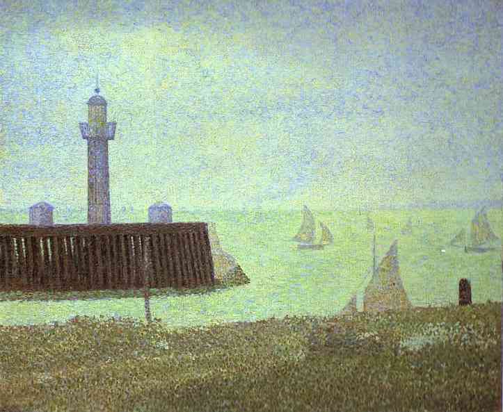 Georges Seurat. The End of a Jetty, Honfleur. 1886 by Georges Seurat Oil Painting reproduction
