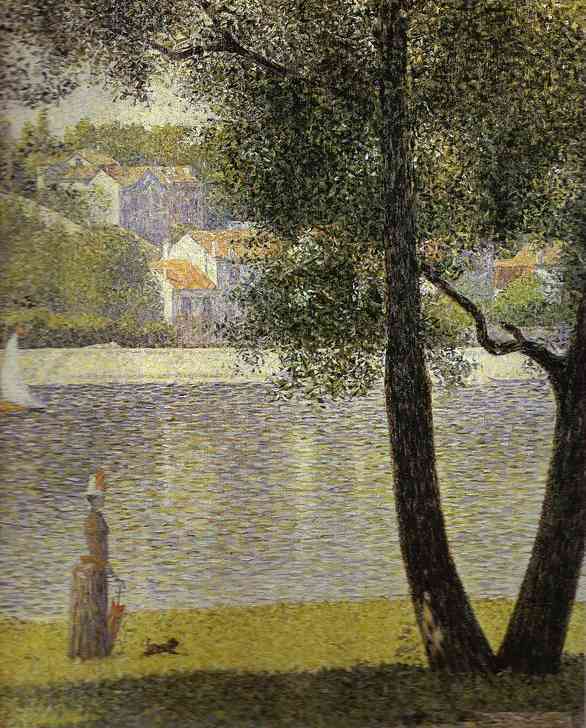 La Siene a Courbevoie. c. 1885-86  by Georges Seurat Oil Painting reproduction