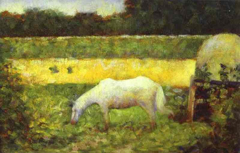 Landscape with a Horse. c. 1882  by Georges Seurat Oil Painting reproduction