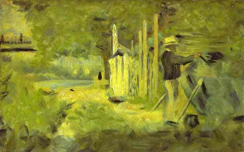 Man Cleaning His Boat. 1883 by Georges Seurat Oil Painting reproduction
