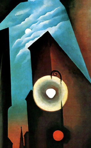 New York with Moon 1925 by Georgia O'Keeffe Oil Painting reproduction