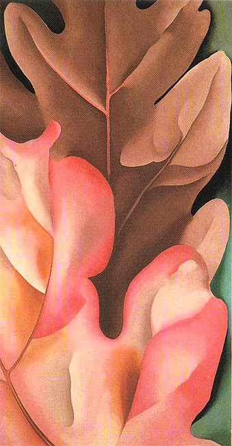 Oak Leaves Pink and Grey 1929 by Georgia O'Keeffe Oil Painting reproduction