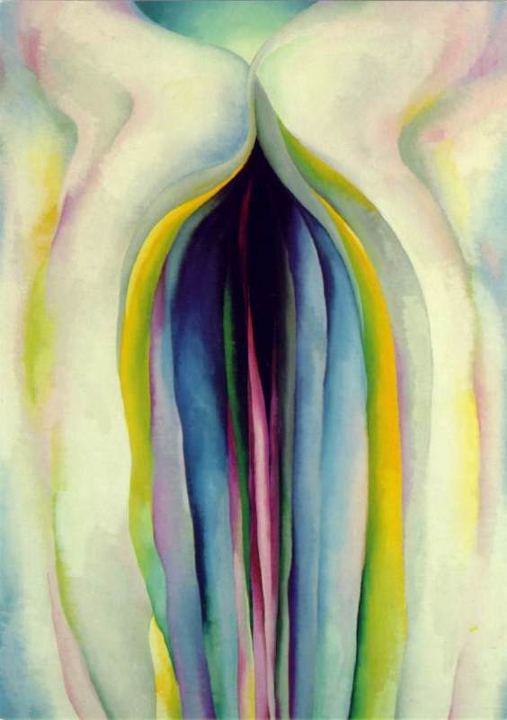 Grey Line with Black, Blue and Yellow   1923 by Georgia O'Keeffe Oil Painting reproduction