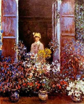 Camille Monet at the Window. 1873  by Claude Monet Oil Painting reproduction