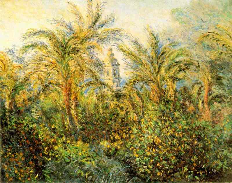 Garden in Bordighera, Impression of Morning  1884 by  Claude Monet Oil Painting reproduction