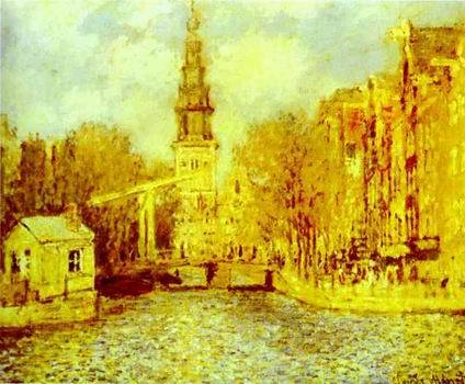 Zuiderkerk in Amsterdam. c.1874 by Georgia  Claude Monet Oil Painting reproduction