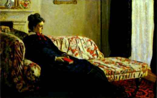Meditation Mme. Monet on a Sofa. c.1870-1871 by  Claude Monet Oil Painting reproduction