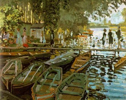 Bathing at La Grenouillere.1869 by  Claude Monet Oil Painting reproduction