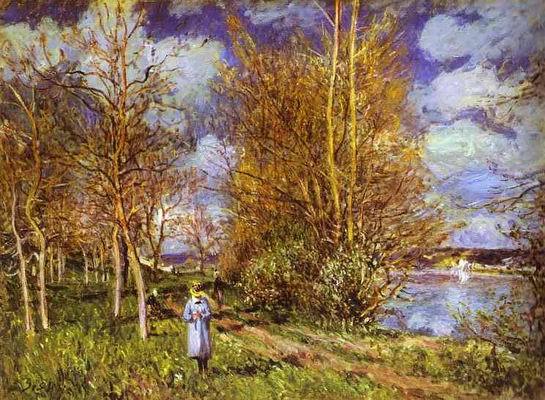 Small Meadows in Spring  By. 1881 by Alfred Sisley Oil Painting reproduction