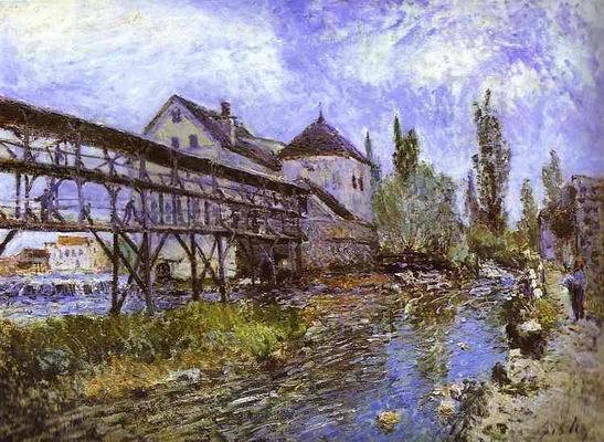 Provencher's Mill at Moret ,1883 by Alfred Sisley Oil Painting reproduction