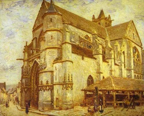 The Church at Moret - Icy Weather. 1893  by Alfred Sisley Oil Painting reproduction