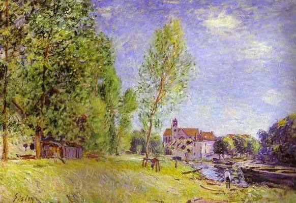 Matrat's Boatyard, Moret-sur-Loing. 1883   by Alfred Sisley Oil Painting reproduction