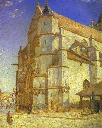 The Church at Moret in Morning Sun. 1893  by Alfred Sisley Oil Painting reproduction