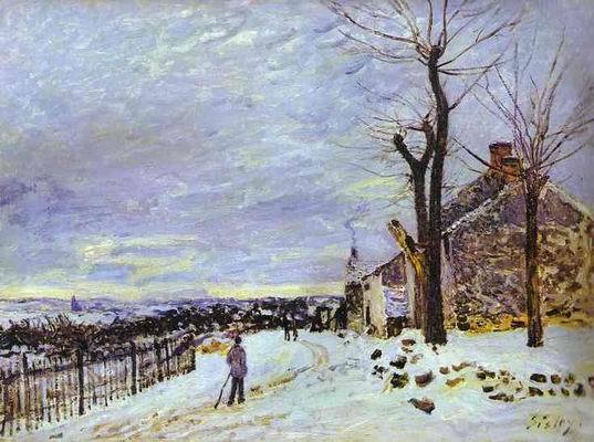 Snowy Weather at Veneux-Nadon. 1880  by Alfred Sisley Oil Painting reproduction